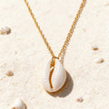 Collier Coquillage Blanc et Doré - Sable