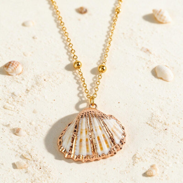 Collier Coquillage Orange