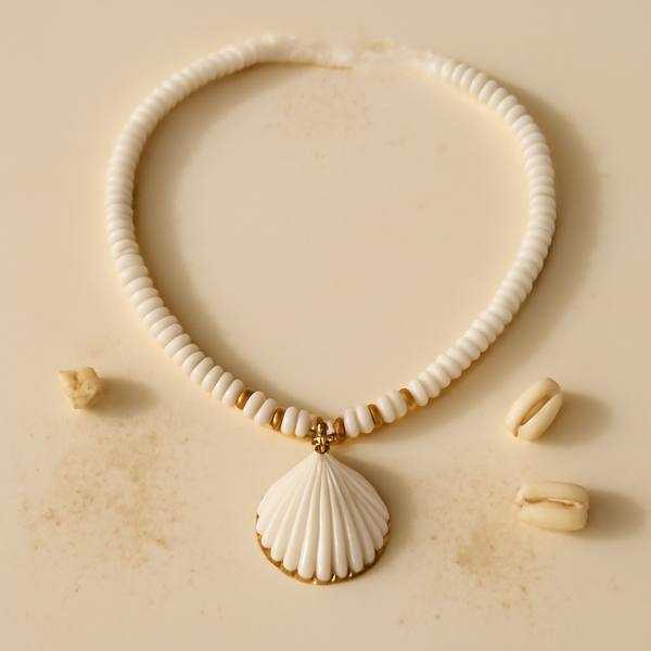 Collier Pendentif Coquillage Blanc
