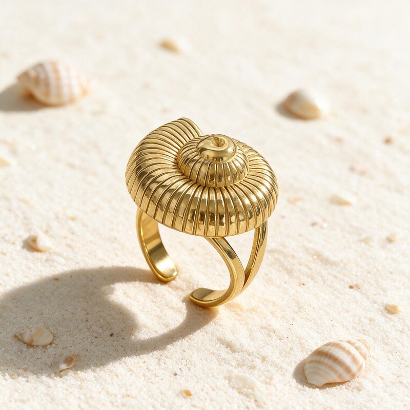 Bague Femme Coquillage en Acier