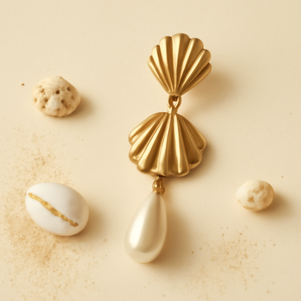 Boucle D'oreille Coquillage Pendante