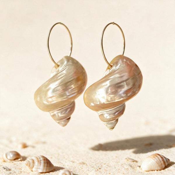 Boucle D'oreille Coquillage Doré