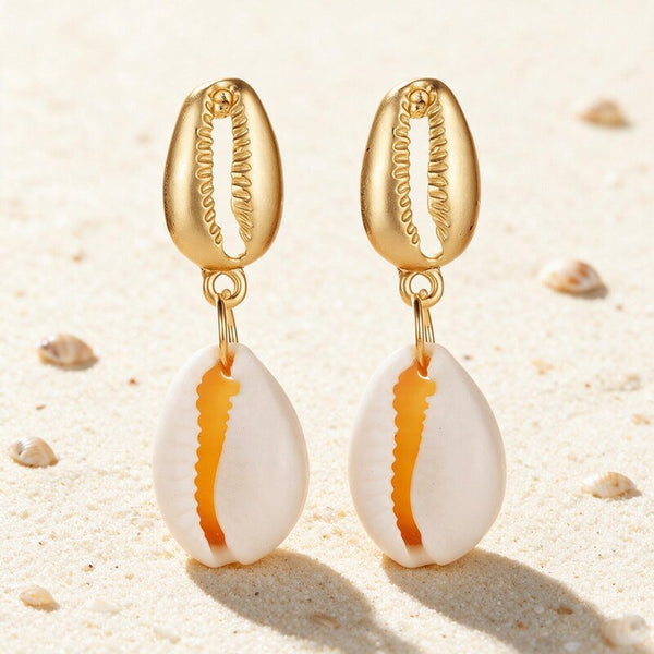 Boucle d'Oreille Coquillage Cauri