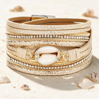 Bracelet Coquillage Cauri Cuir