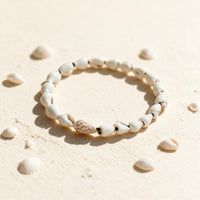 Bracelet Cheville Coquillage Blanc