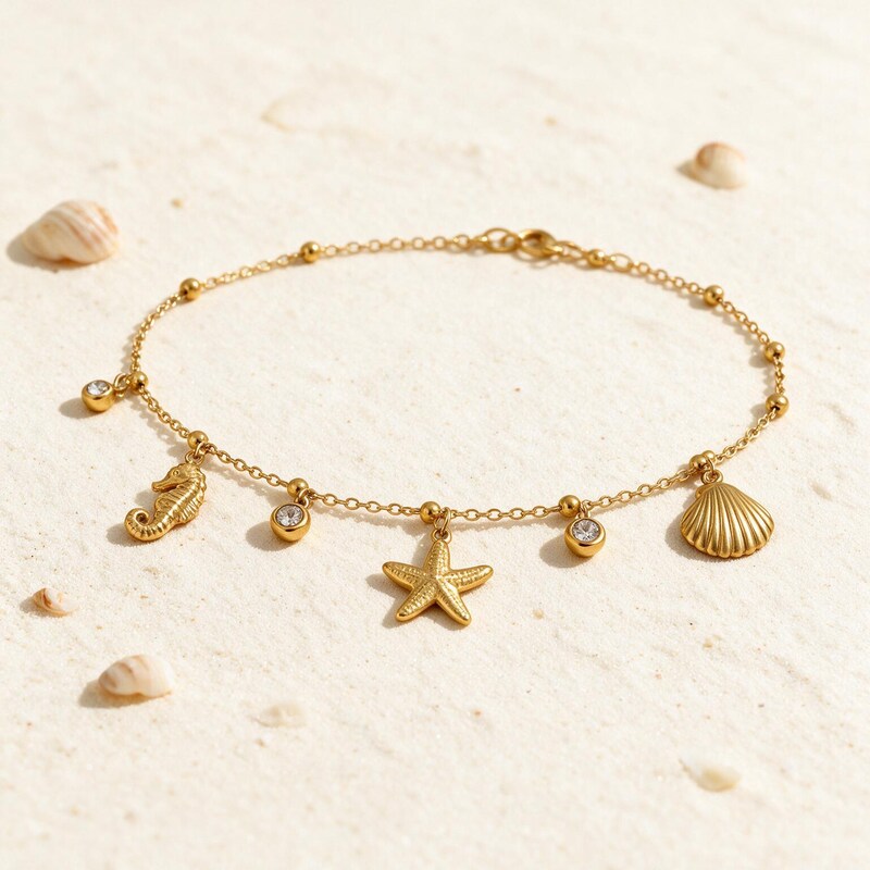 Bracelet de Cheville Coquillage Coquille Saint-Jacques