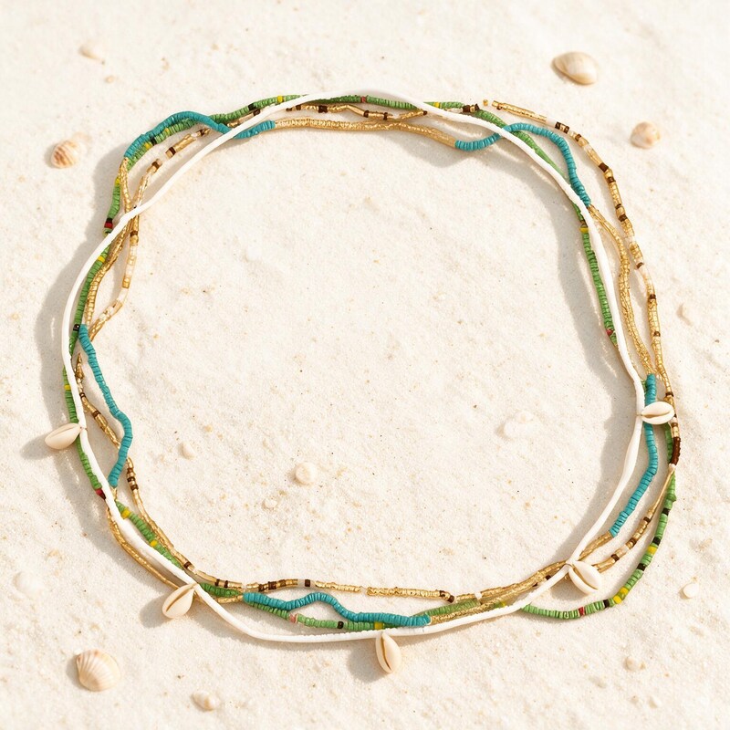 Onde Perlée - Bijoux de Corps Coquillage Chaîne de Taille Perles