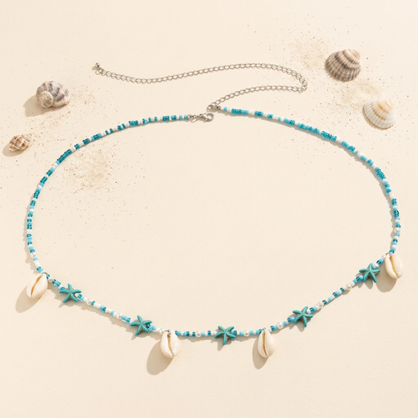 Bijoux de Corps Coquillage Chaîne de Ventre Bleu