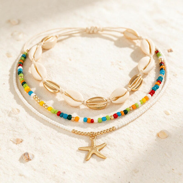 Bijoux de Corps Coquillage Chaîne de Taille Multicolore