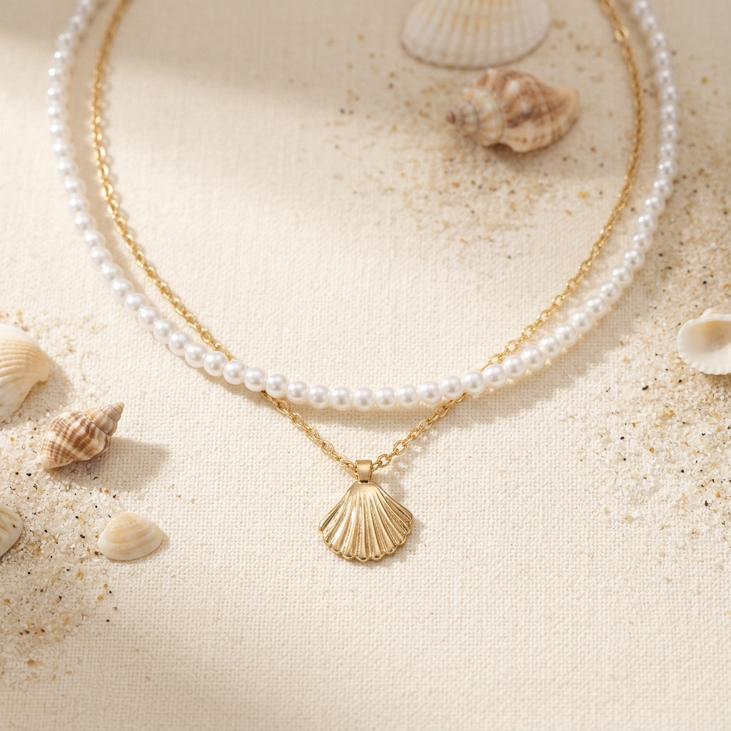 Collier Nacre Blanc