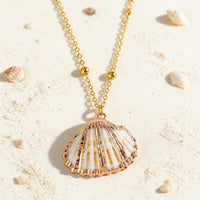 Collier Coquillage Orange