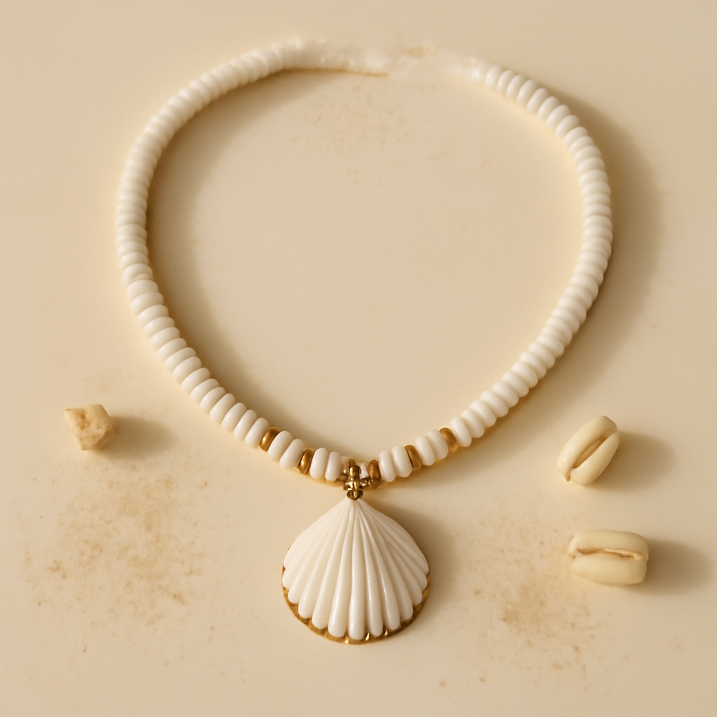 Collier Pendentif Coquillage Blanc