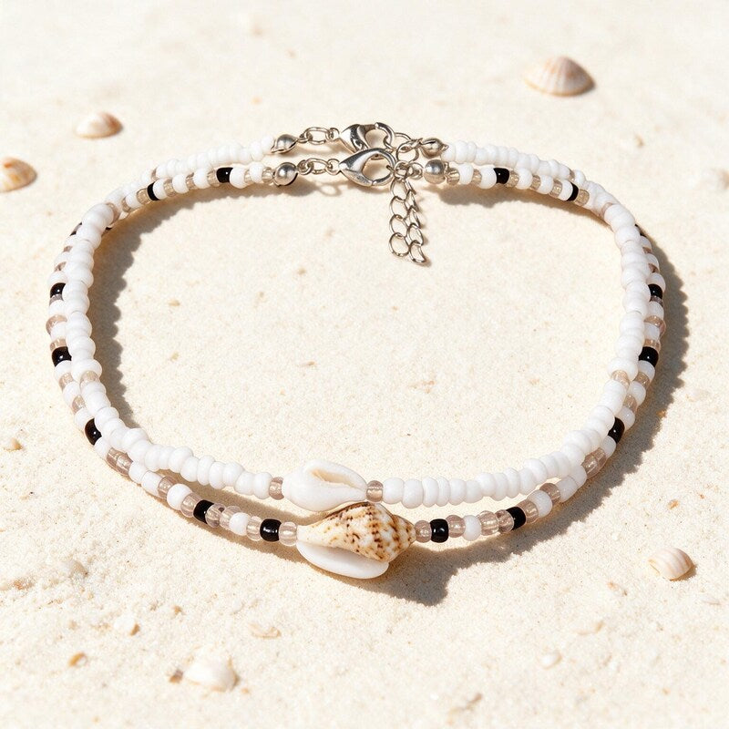 Collier Ras de Cou Coquillage Noir