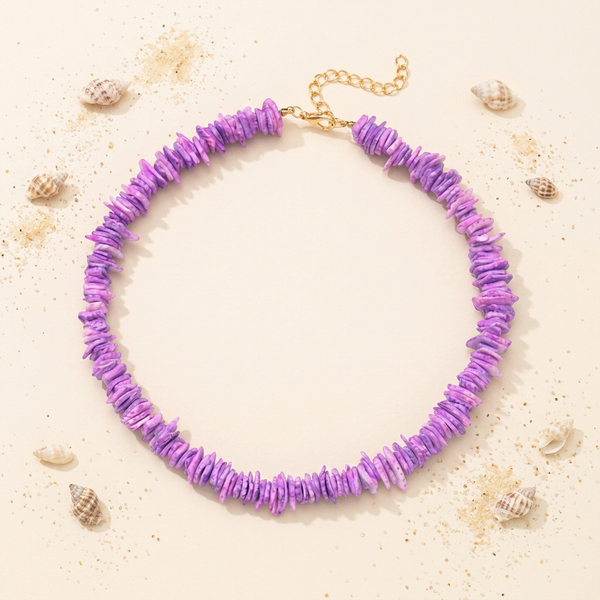 Collier Coquillage Violet