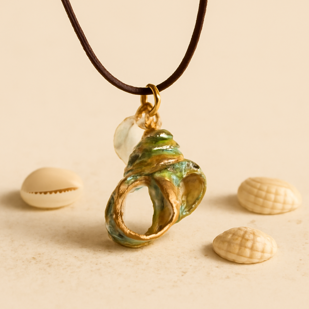 Pendentif Conque Vert