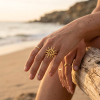 Bague Doré Spirale Coquillage