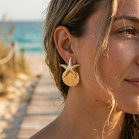 Boucle d'Oreille Coquillage Étoile de Mer