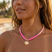 Collier Rose Coquillage