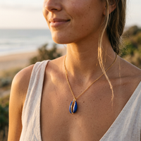 Pendentif Bleu Cauri Coquillage